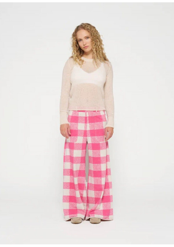 10 DAYS PANTALONES WIDE CHECK PINK