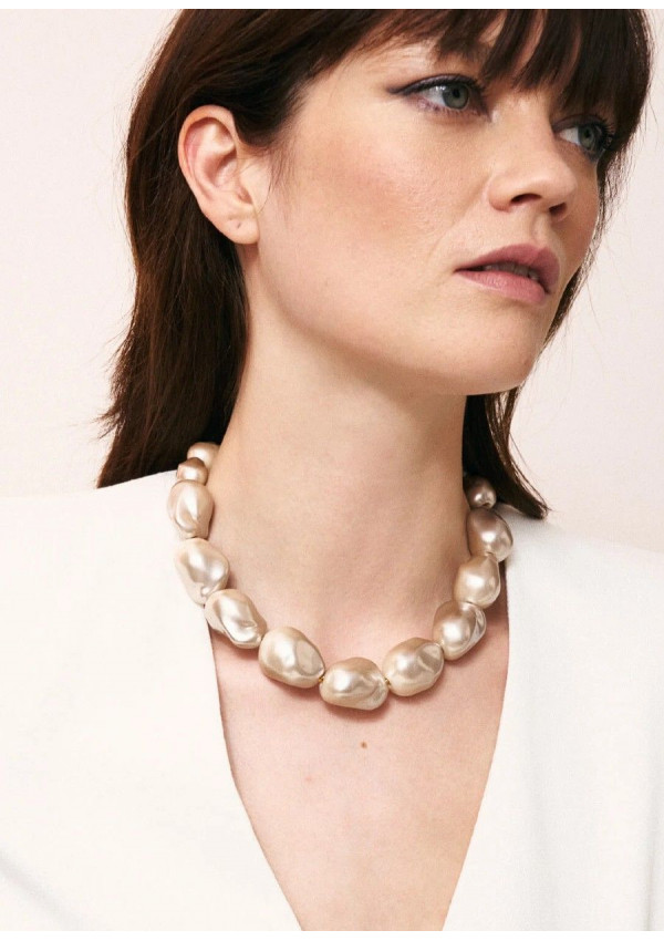 VANESSA BARONI COLLAR BIG ORGANIC PEARL CHAMPAGNE