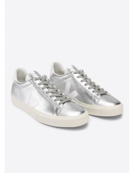 VEJA CAMPO LEATHER SILVER WHITE VEJA CAMPO LEATHER SILVER WHITE