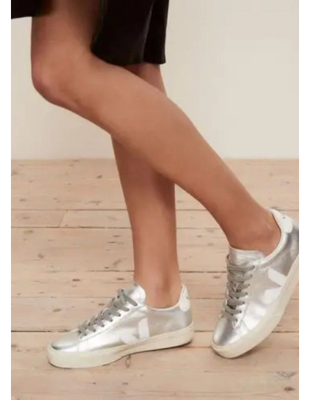 VEJA CAMPO LEATHER SILVER WHITE VEJA CAMPO LEATHER SILVER WHITE
