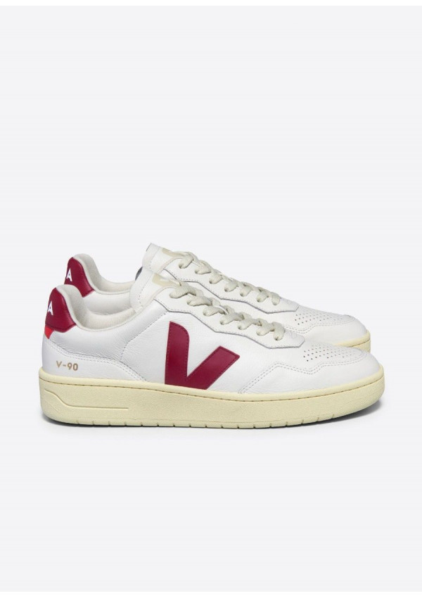 VEJA V-90 LEATHER EXTRA WHITE MARSALA