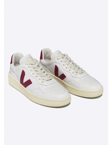VEJA V-90 LEATHER EXTRA WHITE MARSALA