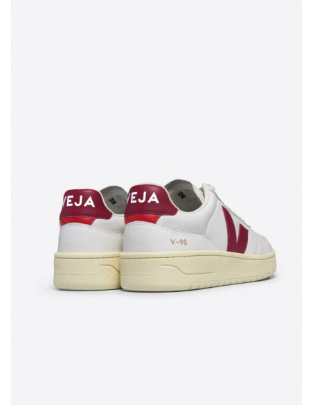 VEJA V-90 LEATHER EXTRA WHITE MARSALA