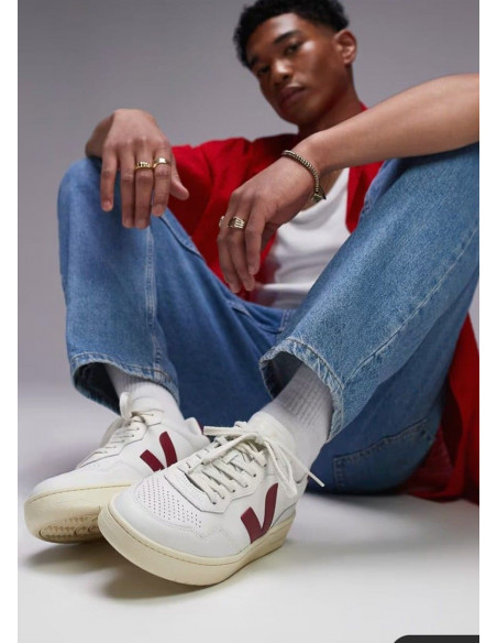 VEJA V-90 LEATHER EXTRA WHITE MARSALA