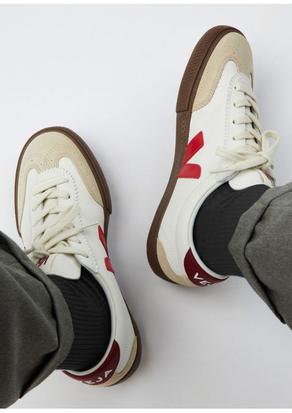 VEJA VOLLEY O.T LEATHER WHITE PEKIN BARK