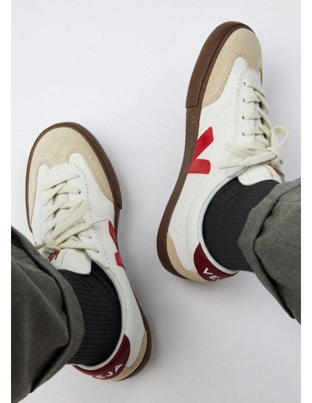 VEJA VOLLEY O.T LEATHER WHITE PEKIN BARK