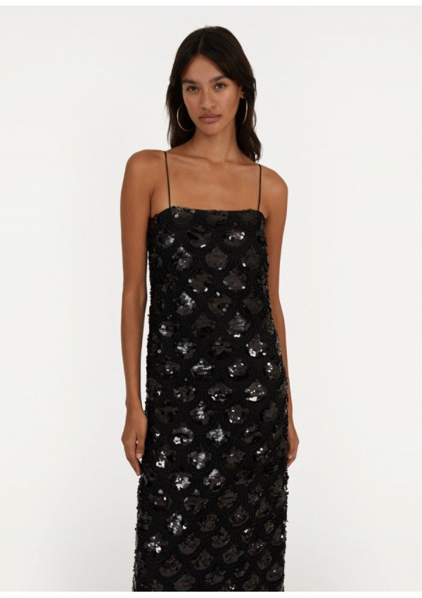 ROTATE VESTIDO LENTEJUELAS NEGRO