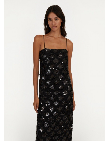 ROTATE VESTIDO LENTEJUELAS NEGRO