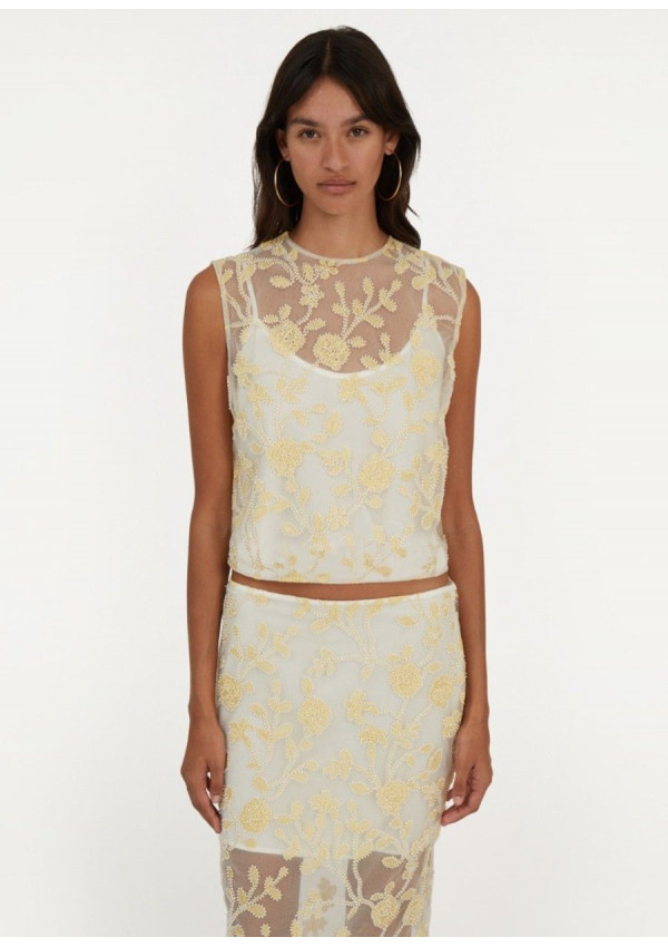 ROTATE FALDA FLOWER BEADS AMARILLA