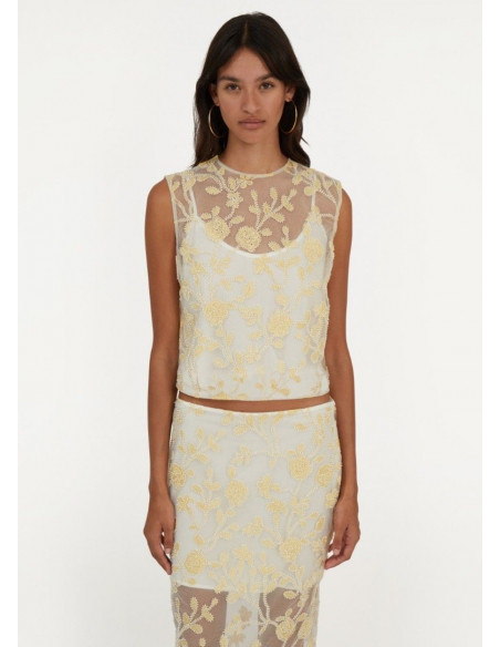 ROTATE FALDA FLOWER BEADS AMARILLA