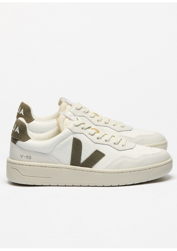 VEJA V-90 B MESH WHITE KAKI