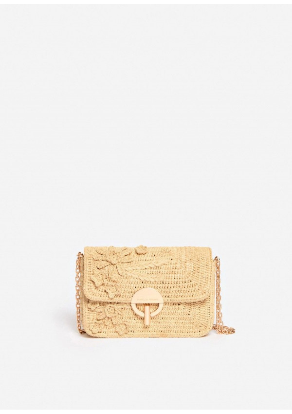VANESSA BRUNO BOLSO RAFIA MOON NATURAL