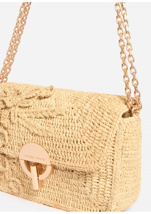 VANESSA BRUNO BOLSO RAFIA MOON NATURAL