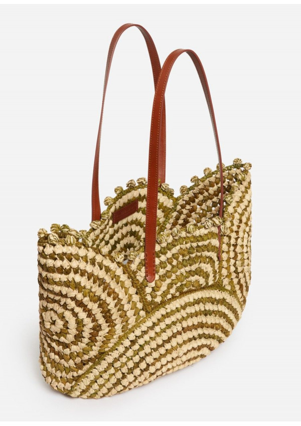 VANESSA BRUNO RAFIA BASKET VERDE