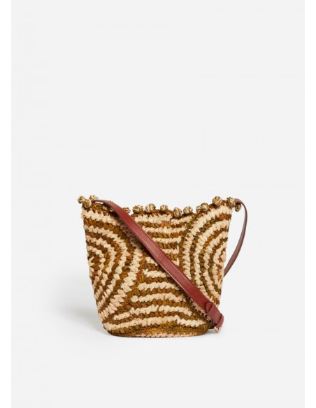 VANESSA BRUNO RAFIA BASKET MINI VERDE