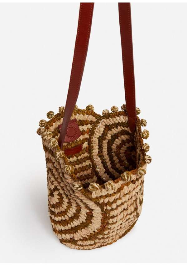 VANESSA BRUNO RAFIA BASKET MINI VERDE
