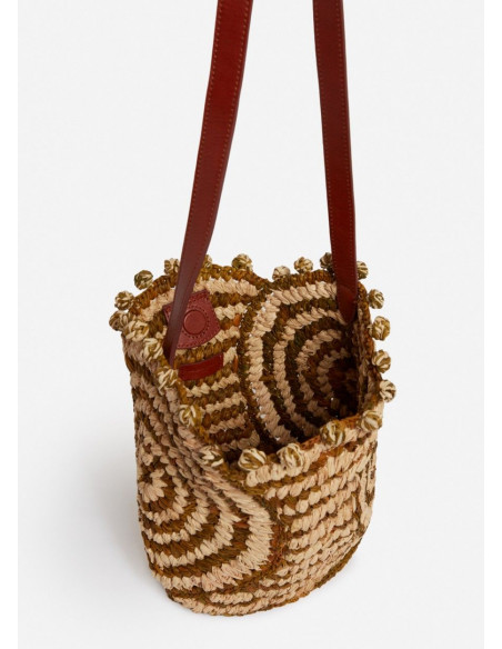 VANESSA BRUNO RAFIA BASKET MINI VERDE