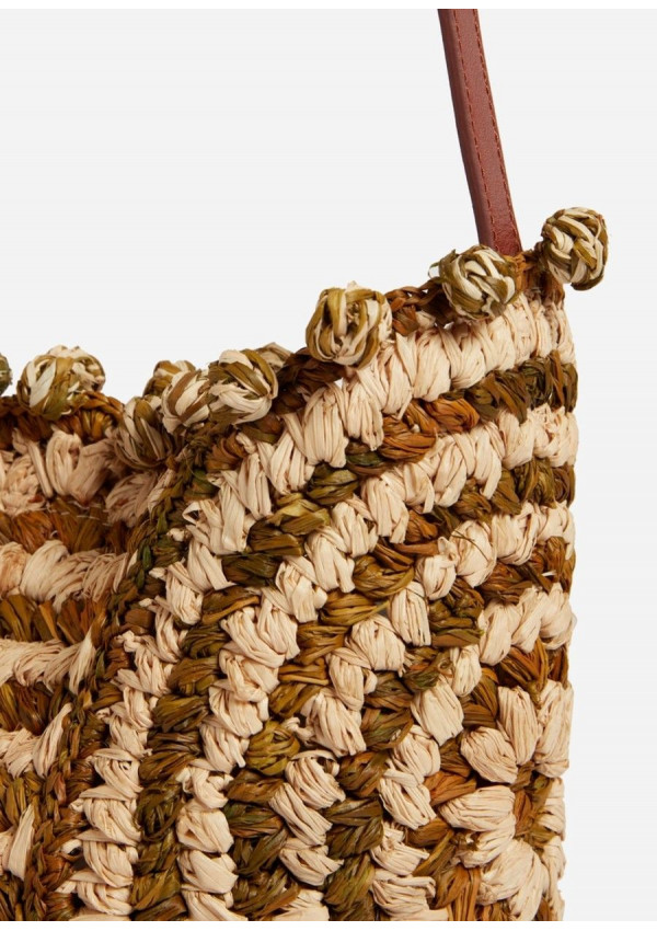 VANESSA BRUNO RAFIA BASKET MINI VERDE