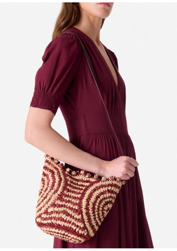 VANESSA BRUNO RAFIA BASKET MINI BURDEOS