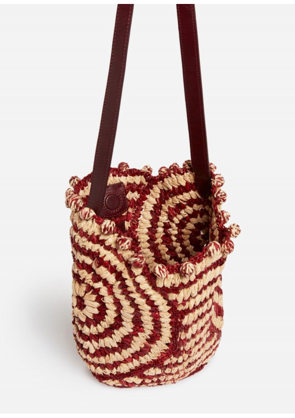 VANESSA BRUNO RAFIA BASKET MINI BURDEOS