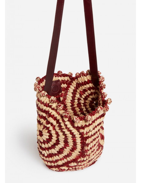 VANESSA BRUNO RAFIA BASKET MINI BURDEOS