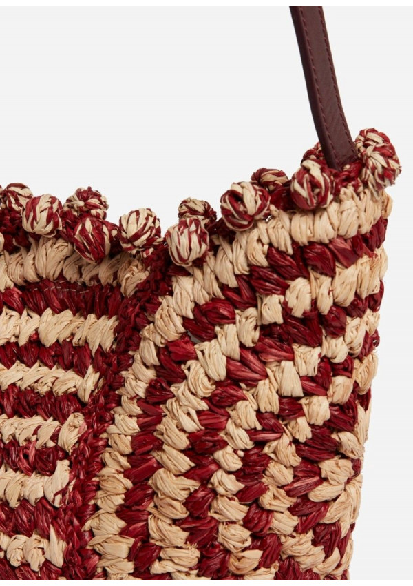 VANESSA BRUNO RAFIA BASKET MINI BURDEOS