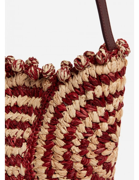 VANESSA BRUNO RAFIA BASKET MINI BURDEOS