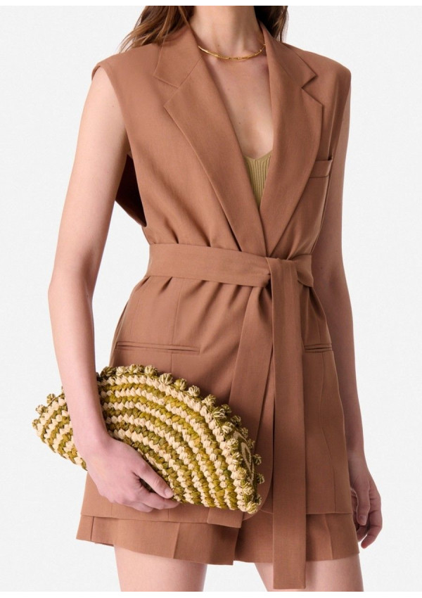 VANESSA BRUNO CLUTCH RAFIA VERDE
