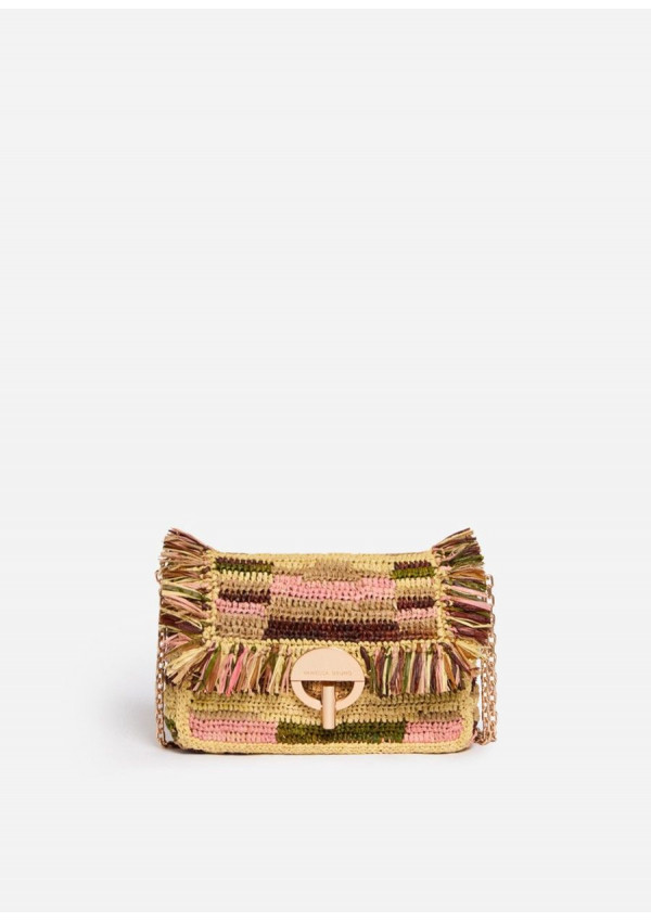 VANESSA BRUNO BOLSO RAFIA SMALL MOON MULTICO
