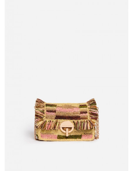 VANESSA BRUNO BOLSO RAFIA SMALL MOON MULTICO