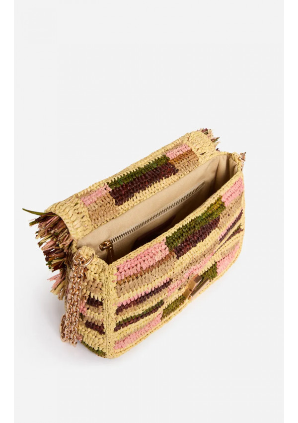 VANESSA BRUNO BOLSO RAFIA SMALL MOON MULTICO