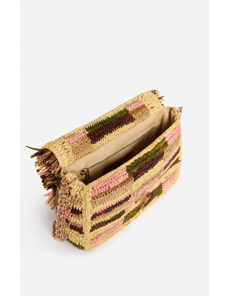 VANESSA BRUNO BOLSO RAFIA SMALL MOON MULTICO