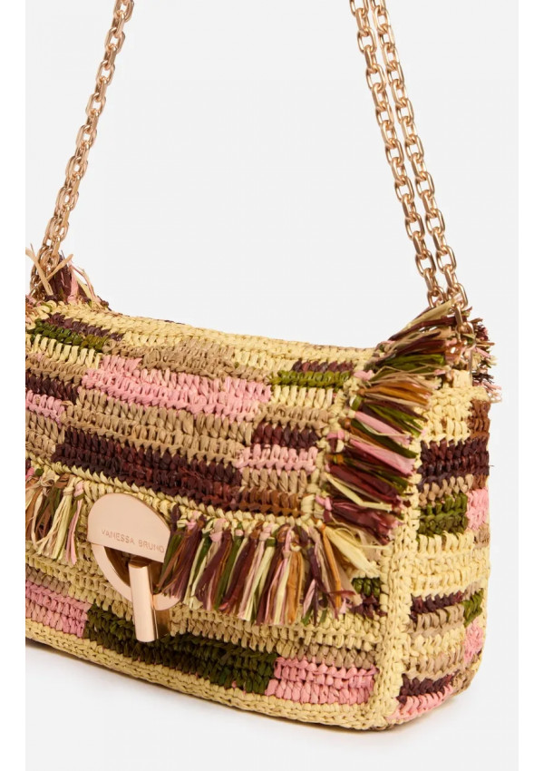VANESSA BRUNO BOLSO RAFIA SMALL MOON MULTICO