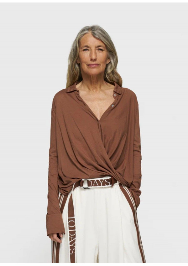 10 DAYS BLUSA WRAP MARRÓN