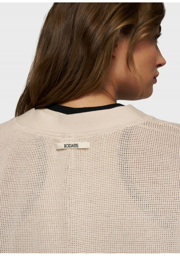 10 DAYS CARDIGAN MESH V-NECK