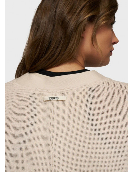 10 DAYS CARDIGAN MESH V-NECK
