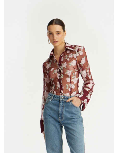 ROTATE CAMISA MESH FLORES