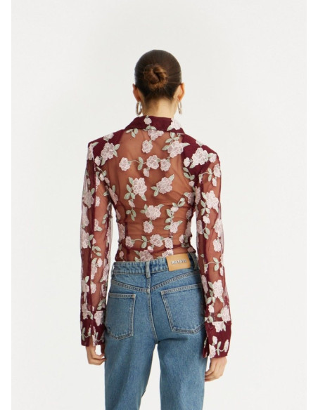 ROTATE CAMISA MESH FLORES