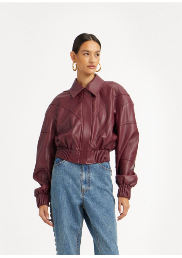ROTATE BOMBER JACKET BURDEOS