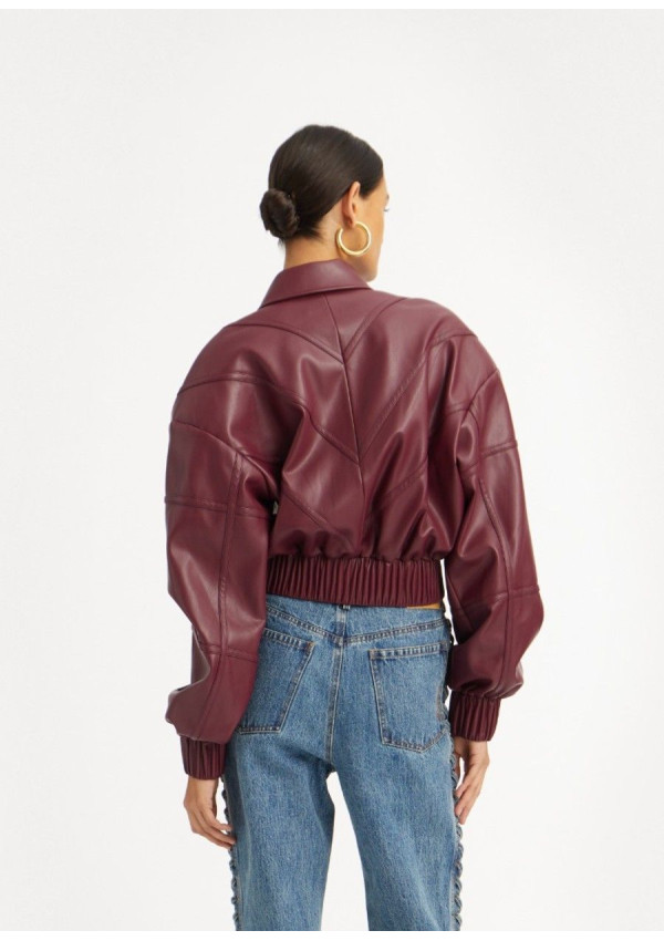 ROTATE BOMBER JACKET BURDEOS ROTATE BOMBER JACKET BURDEOS