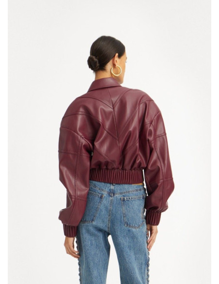 ROTATE BOMBER JACKET BURDEOS ROTATE BOMBER JACKET BURDEOS