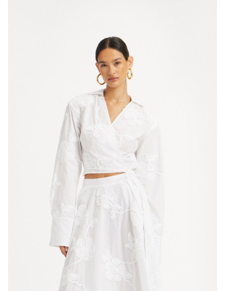 ROTATE CAMISA FLORES BLANCA