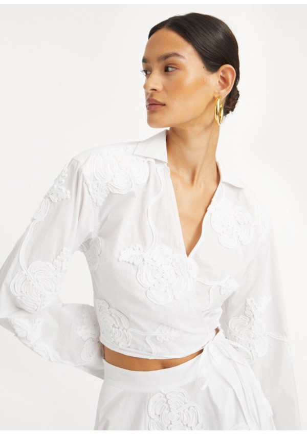 ROTATE CAMISA FLORES BLANCA