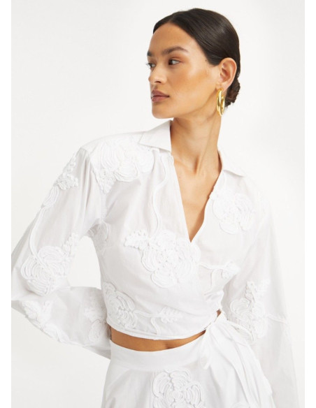 ROTATE CAMISA FLORES BLANCA