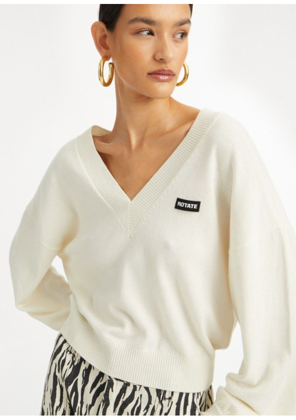 ROTATE JERSEY V-NECK CRUDO