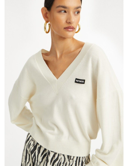 ROTATE JERSEY V-NECK CRUDO