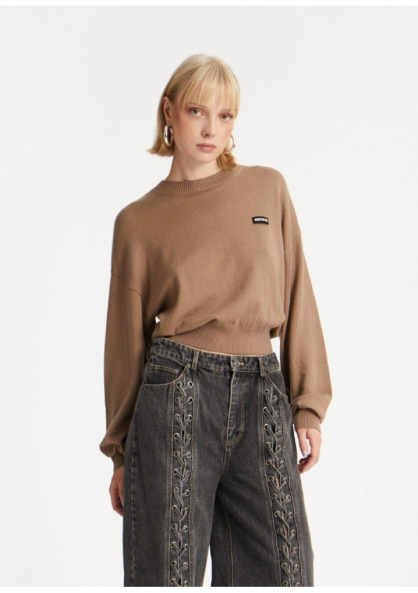 ROTATE JERSEY CREWNECK MARRON