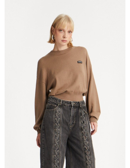 ROTATE JERSEY CREWNECK MARRON