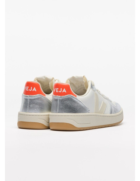 VEJA V-10 LEATHER WHITE PIERRE SILVER