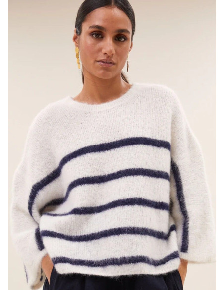 BY BAR JERSEY MARINE FLEUR STRIPE